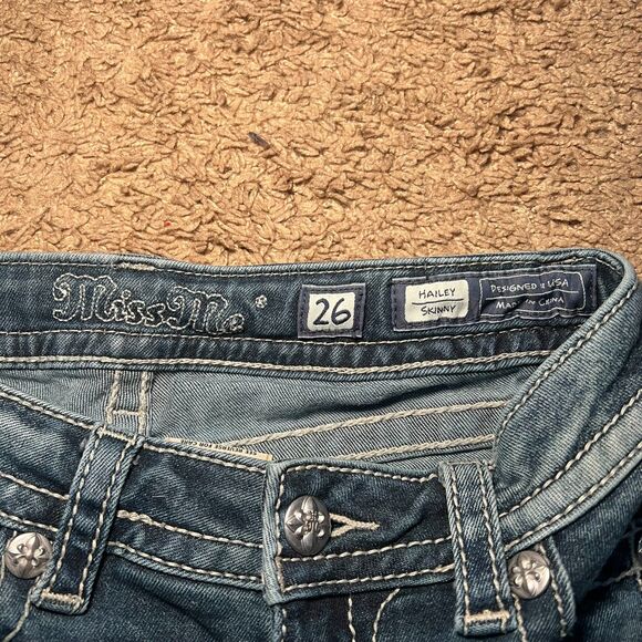 Miss Me Hailey Skinny Jeans Embellished Rhinestone Jeweled Womens Size 26 - Picture 4 of 7